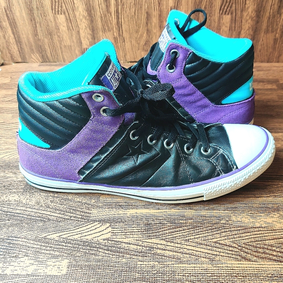 Converse | Shoes | Converse All Star Leather High Tops Purple | Poshmark